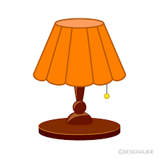 an orange lamp